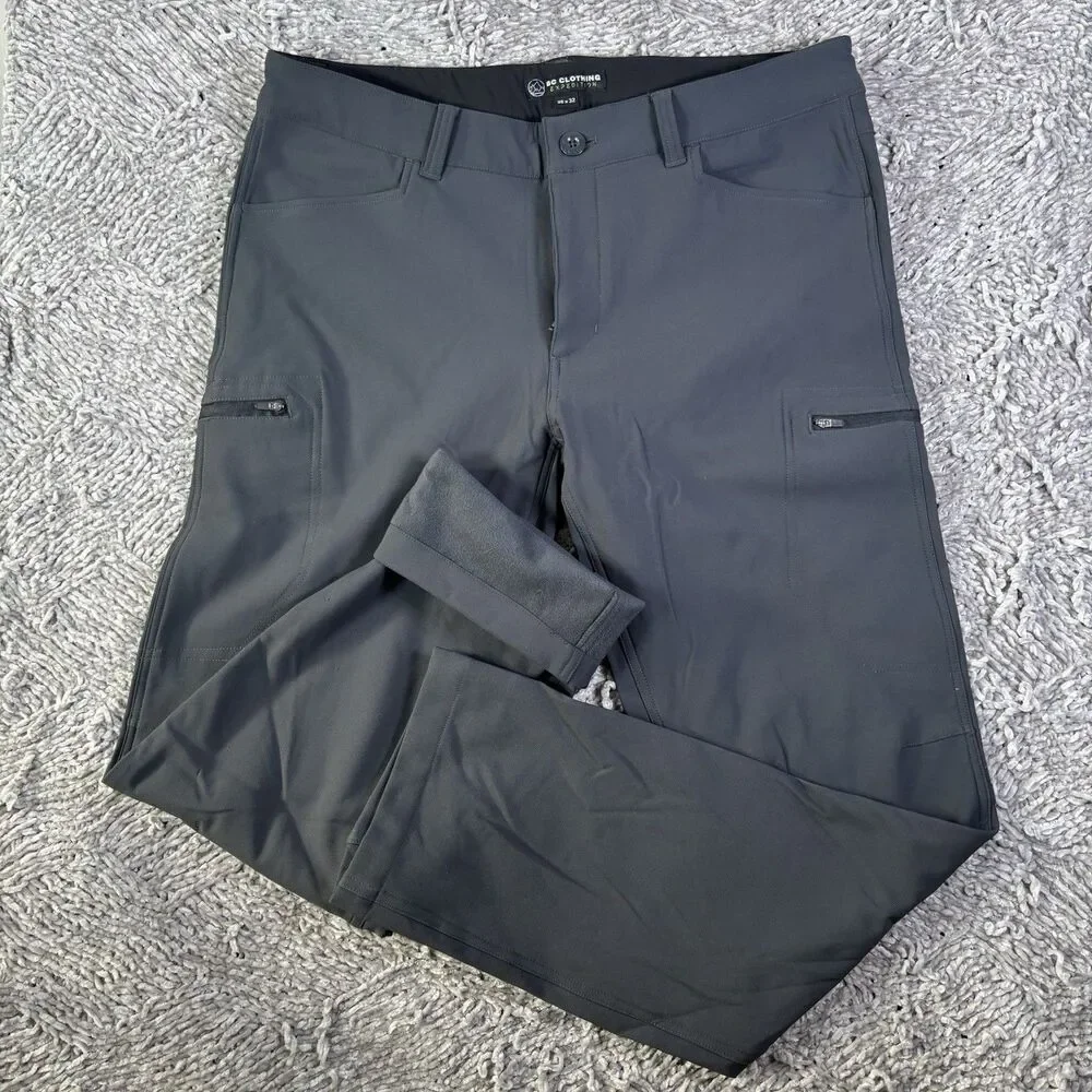 BC Clothing Expedition Stretch Tech Pants Mens 36x32 Gray Stretch Fleece Lined
